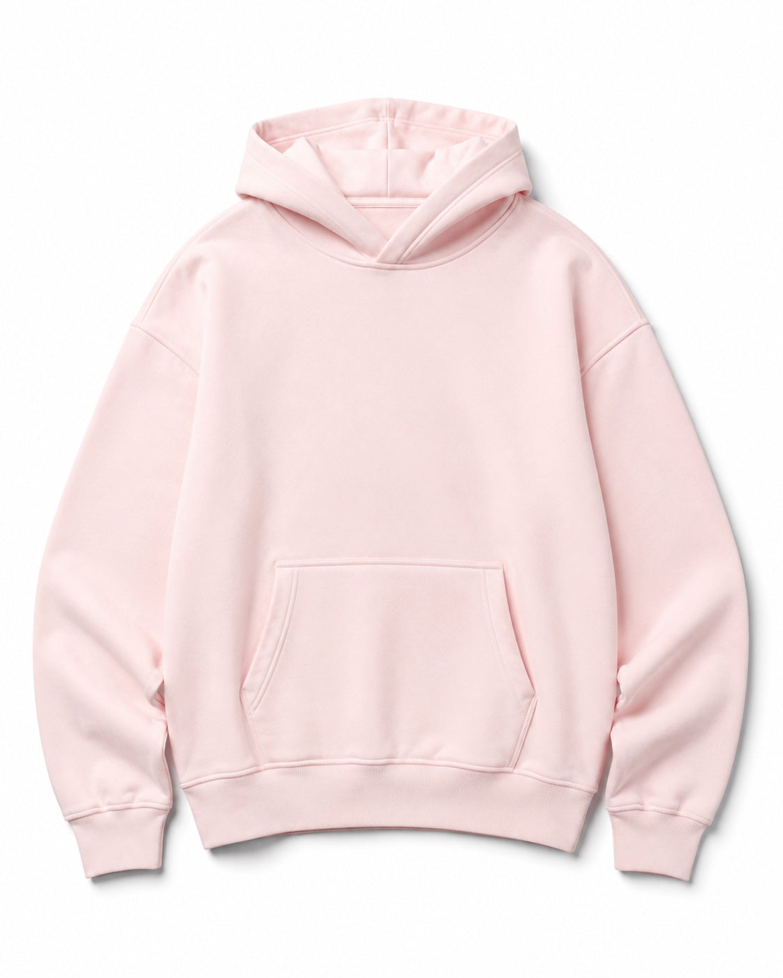 Soft blush pink hoodie featured in The Cozy Edit