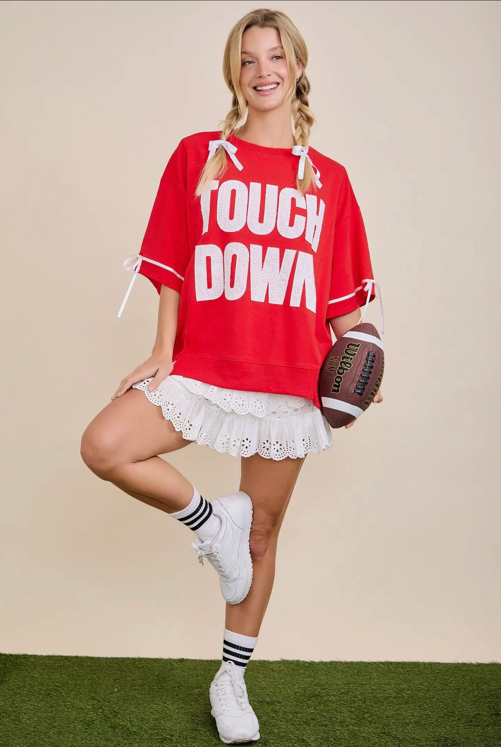 Touchdown Bow Sleeve Game Day Pullover