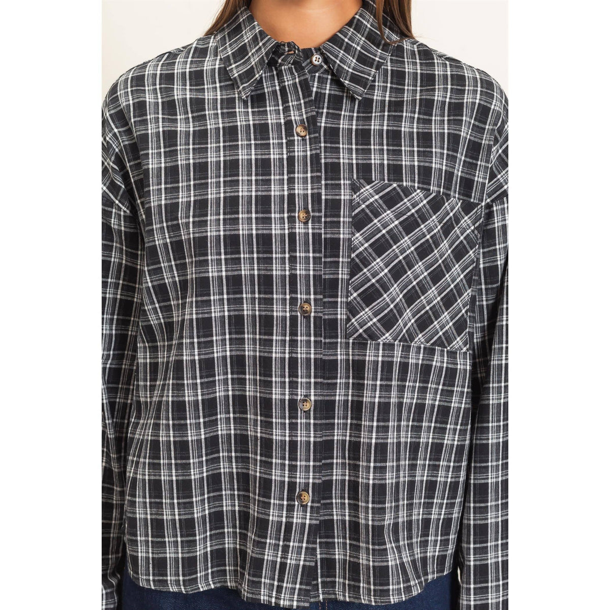 Plaid Button-Up Shirt