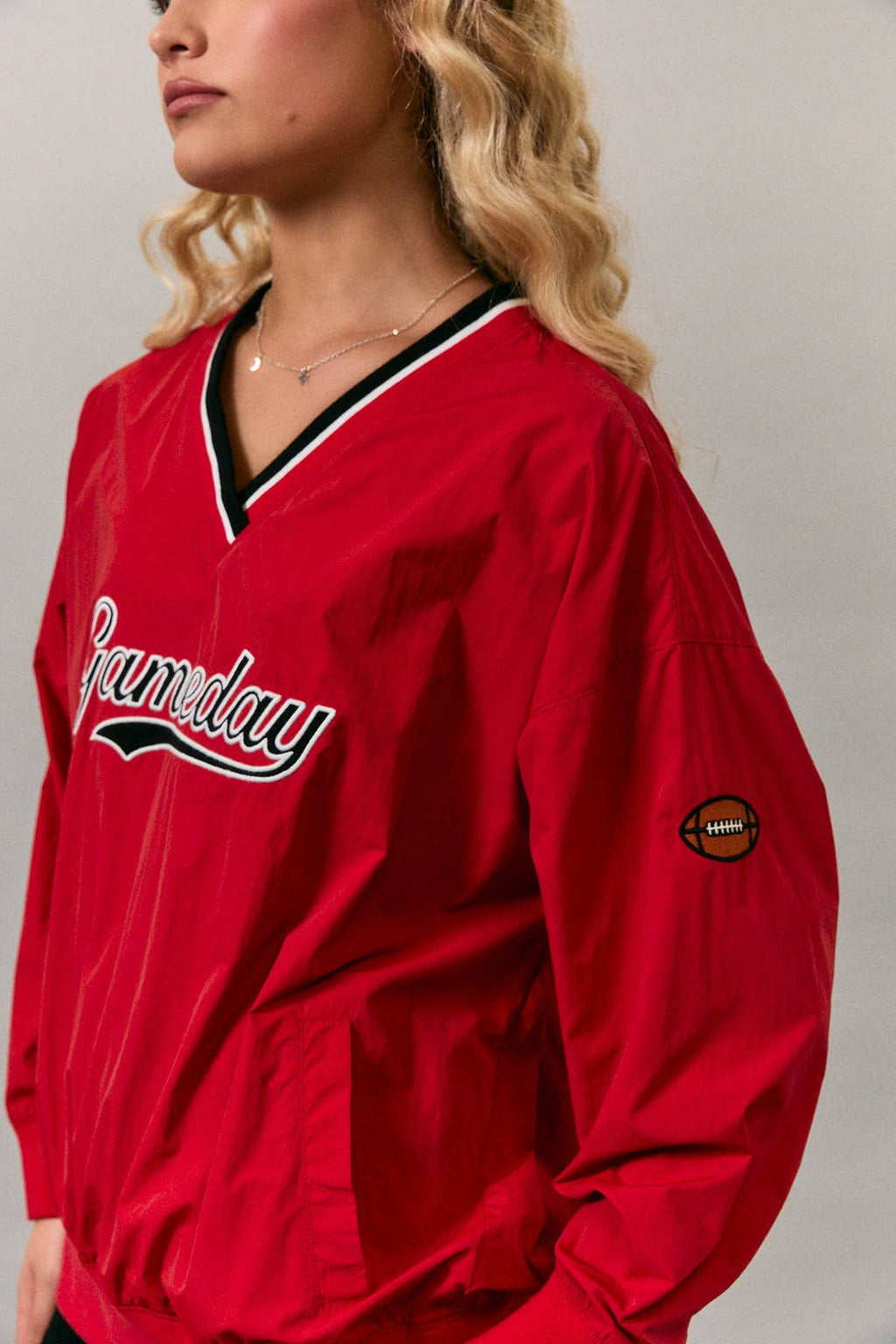 Friday Night Gameday V-Neck Pullover – Red