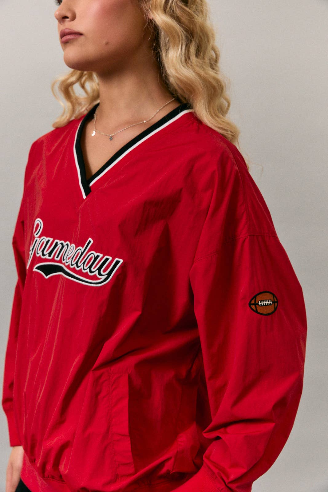 Friday Night Gameday V-Neck Pullover – Red