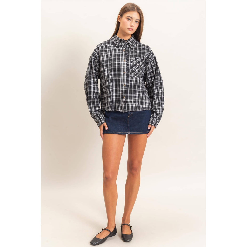 Plaid Button-Up Shirt
