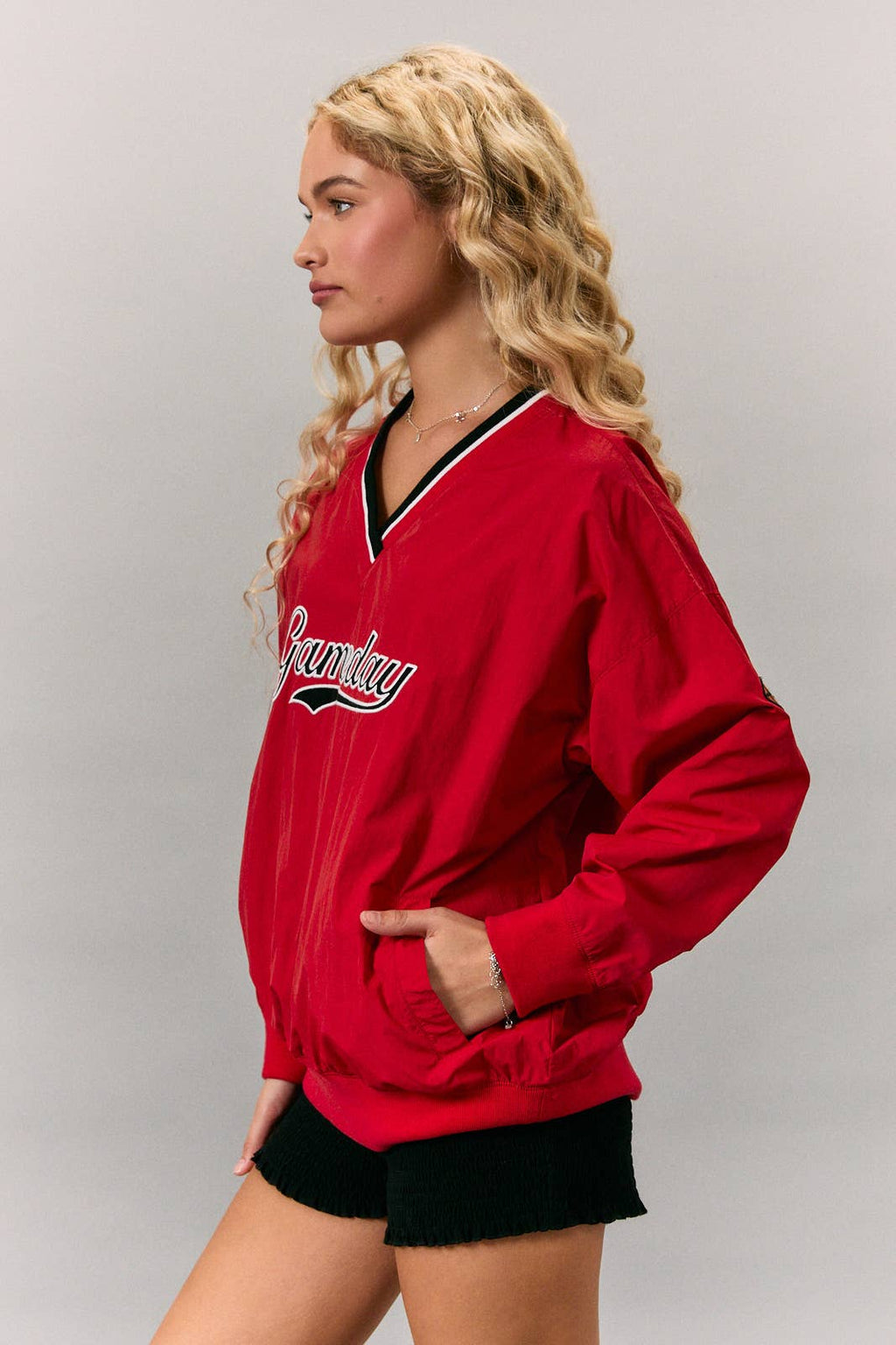 Friday Night Gameday V-Neck Pullover – Red