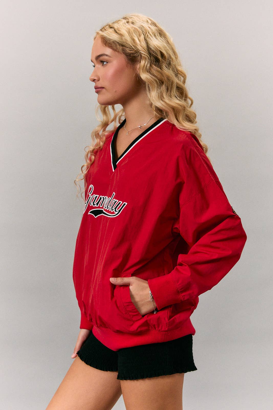 Friday Night Gameday V-Neck Pullover – Red