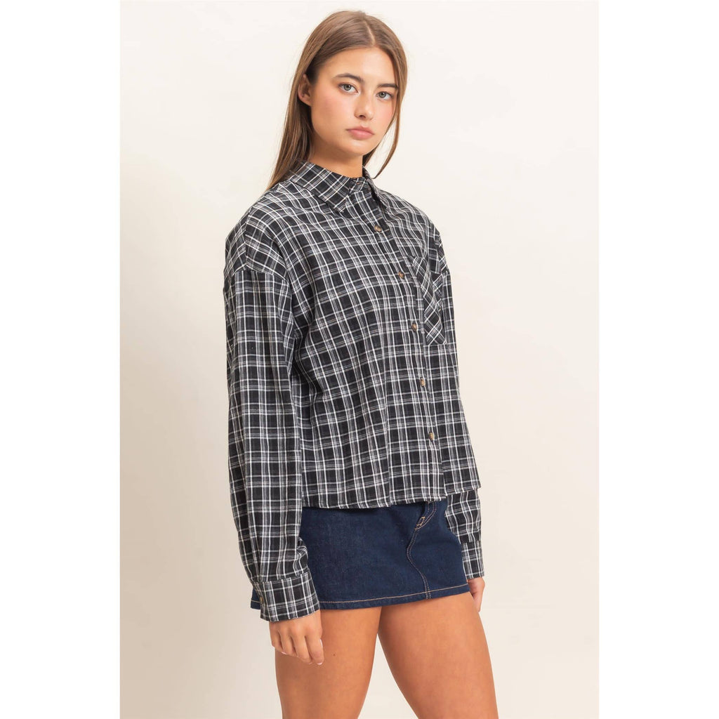 Plaid Button-Up Shirt