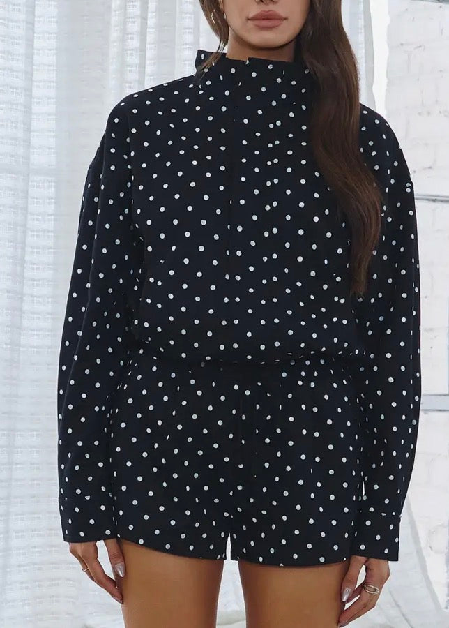 Black Dot Pull-On Shorts