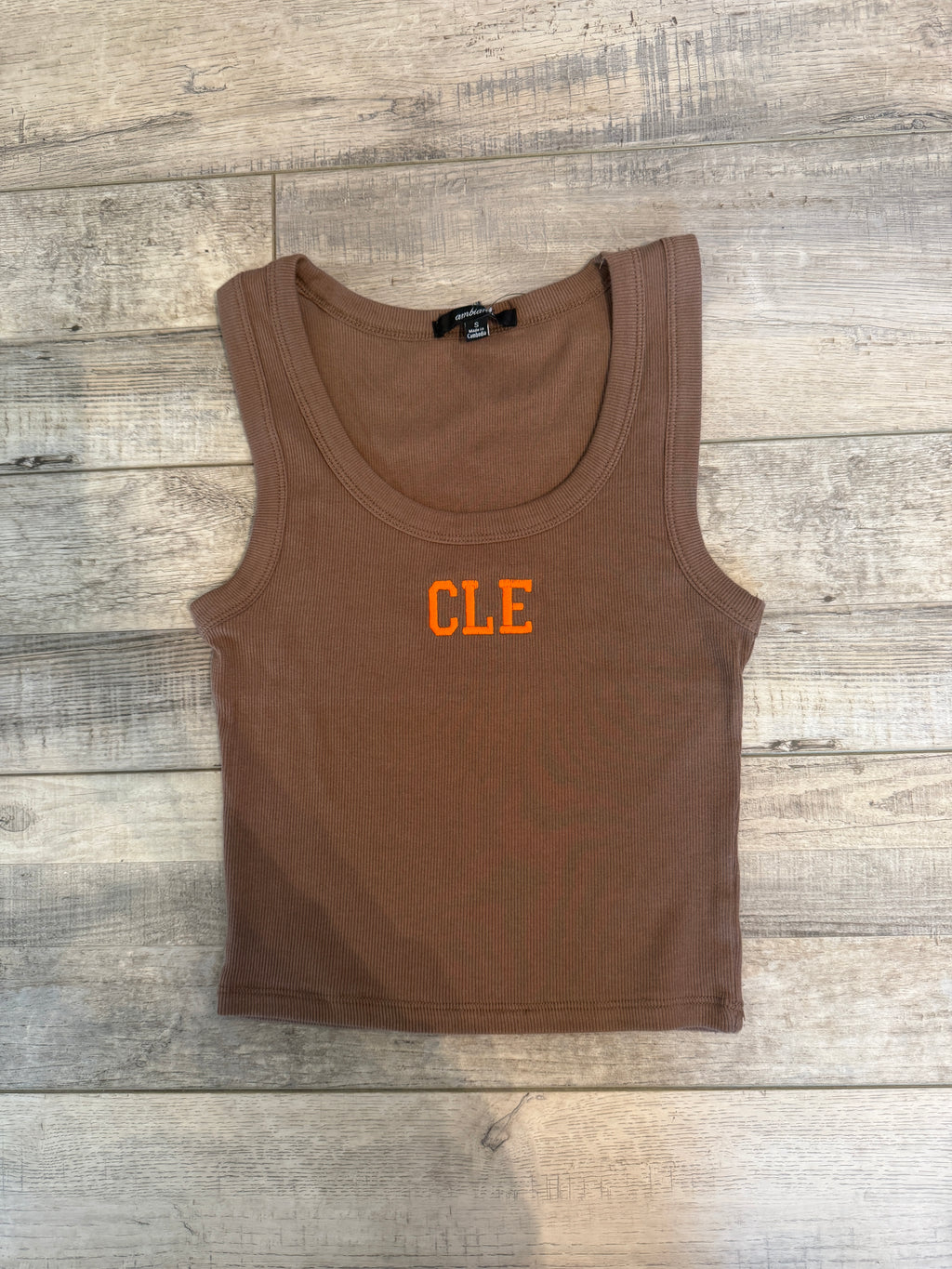 CLE Ribbed Tank Top – Brown/Orange