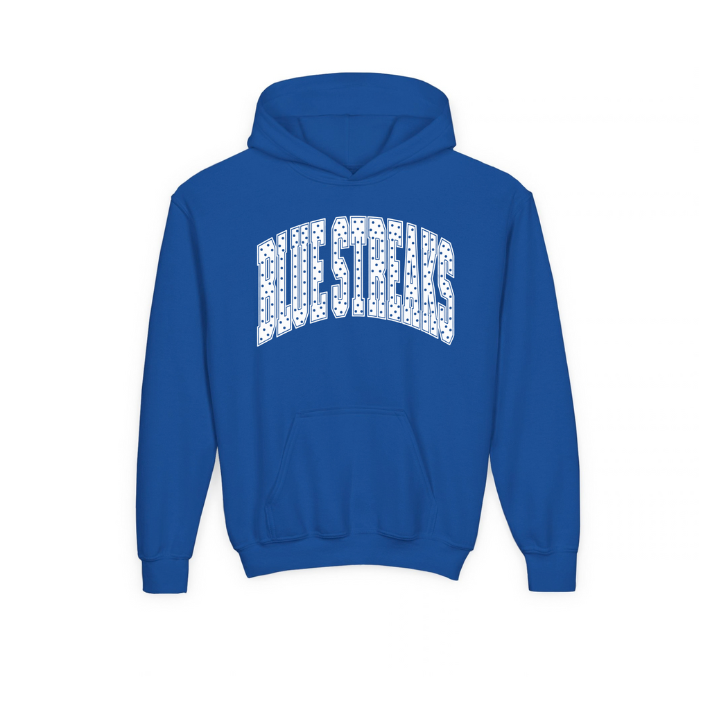 Lake Blue Streaks youth hoodie in royal blue