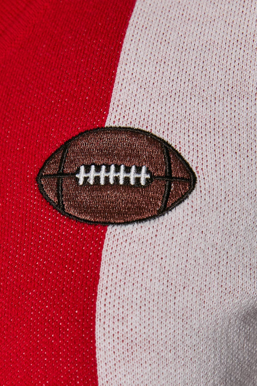 Varsity Stripe Rugby Crop Sweater – Red/White