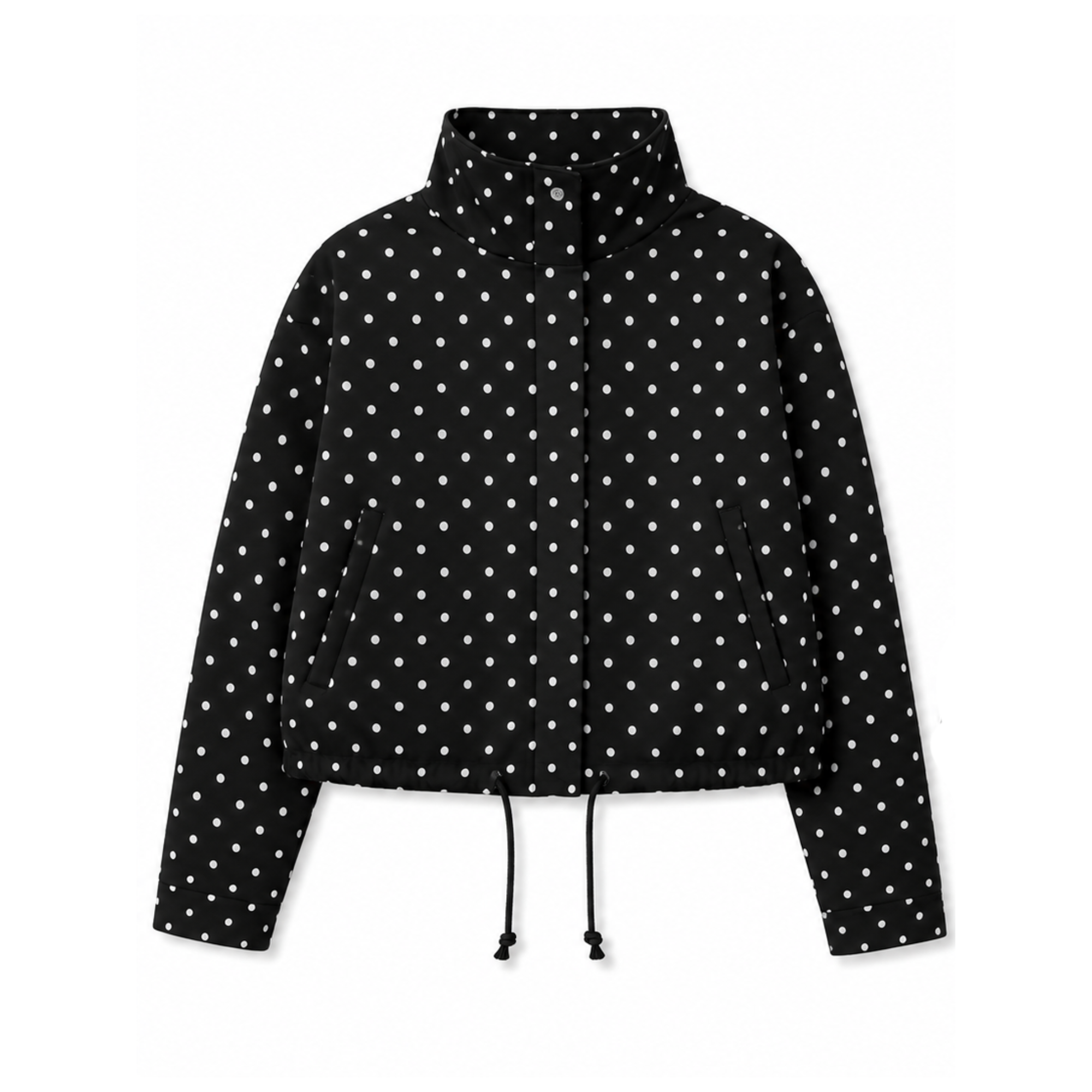 Black Dot Zip-Up Jacket