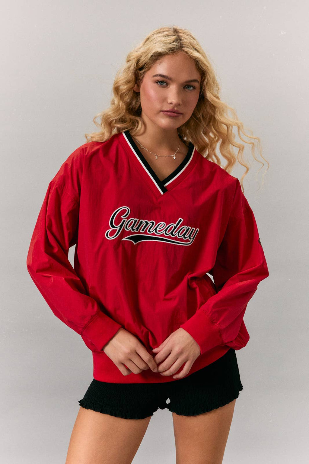 Friday Night Gameday V-Neck Pullover – Red