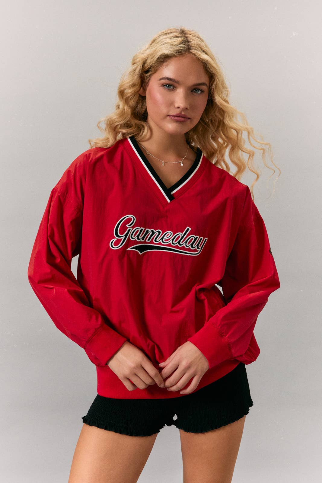 Friday Night Gameday V-Neck Pullover – Red