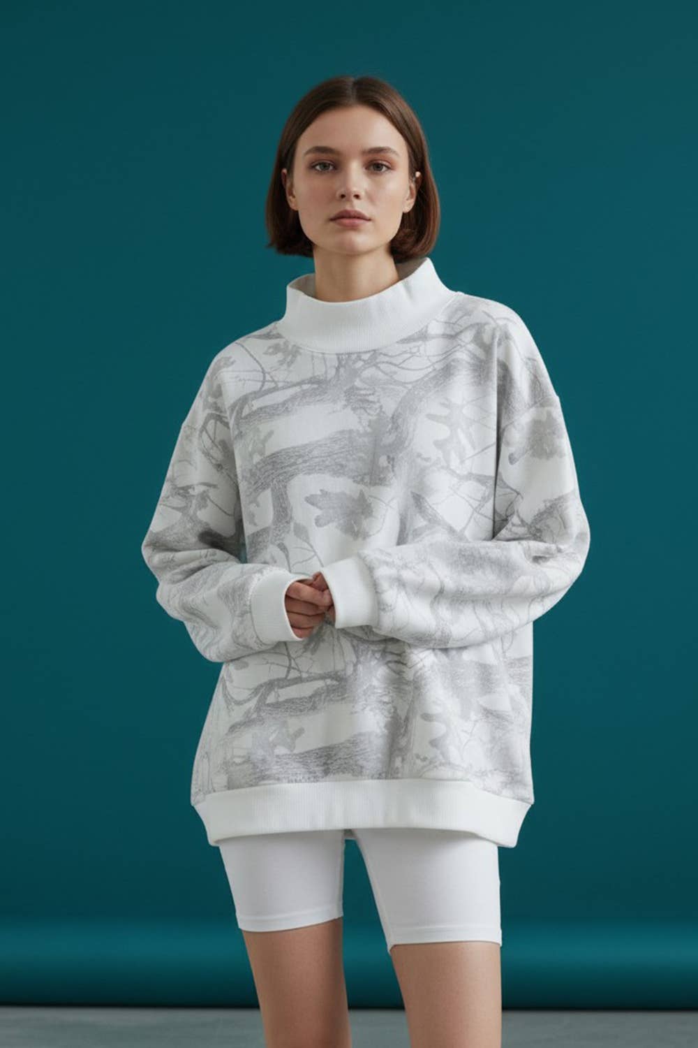 Custom Varsity Camo Mockneck Sweatshirt – Preorder