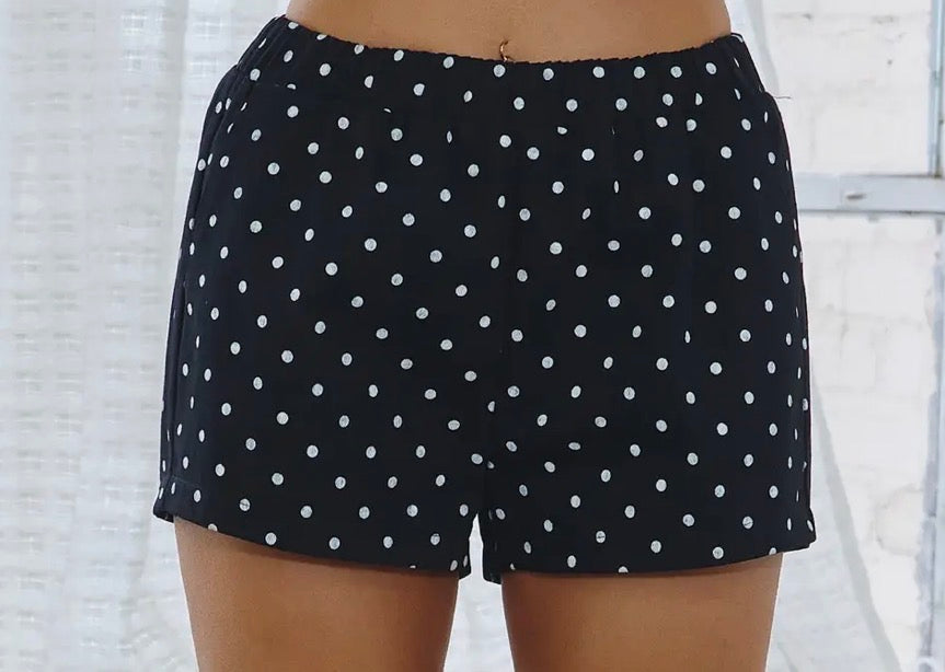 Black Dot Pull-On Shorts