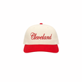 Cleveland Script Snapback Trucker Hat