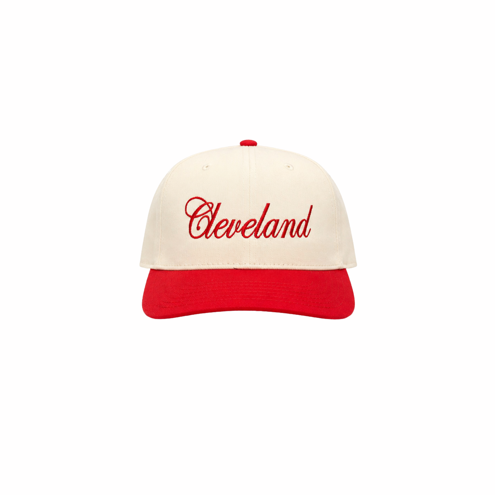 Cleveland Script Snapback Trucker Hat
