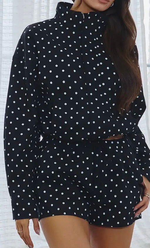 Black Dot Pull-On Shorts