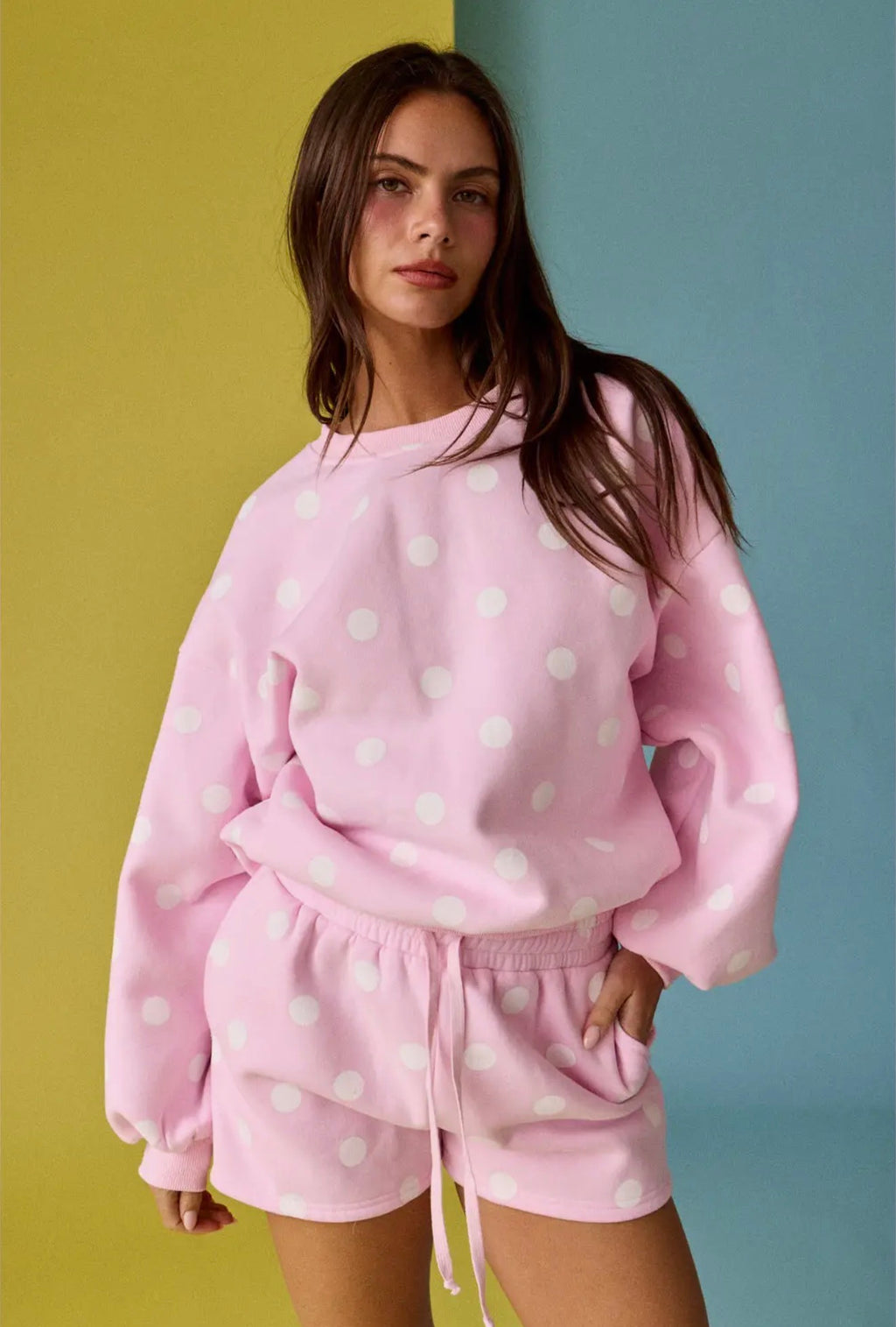 Pink Dot Relaxed Fleece Sweatshirt