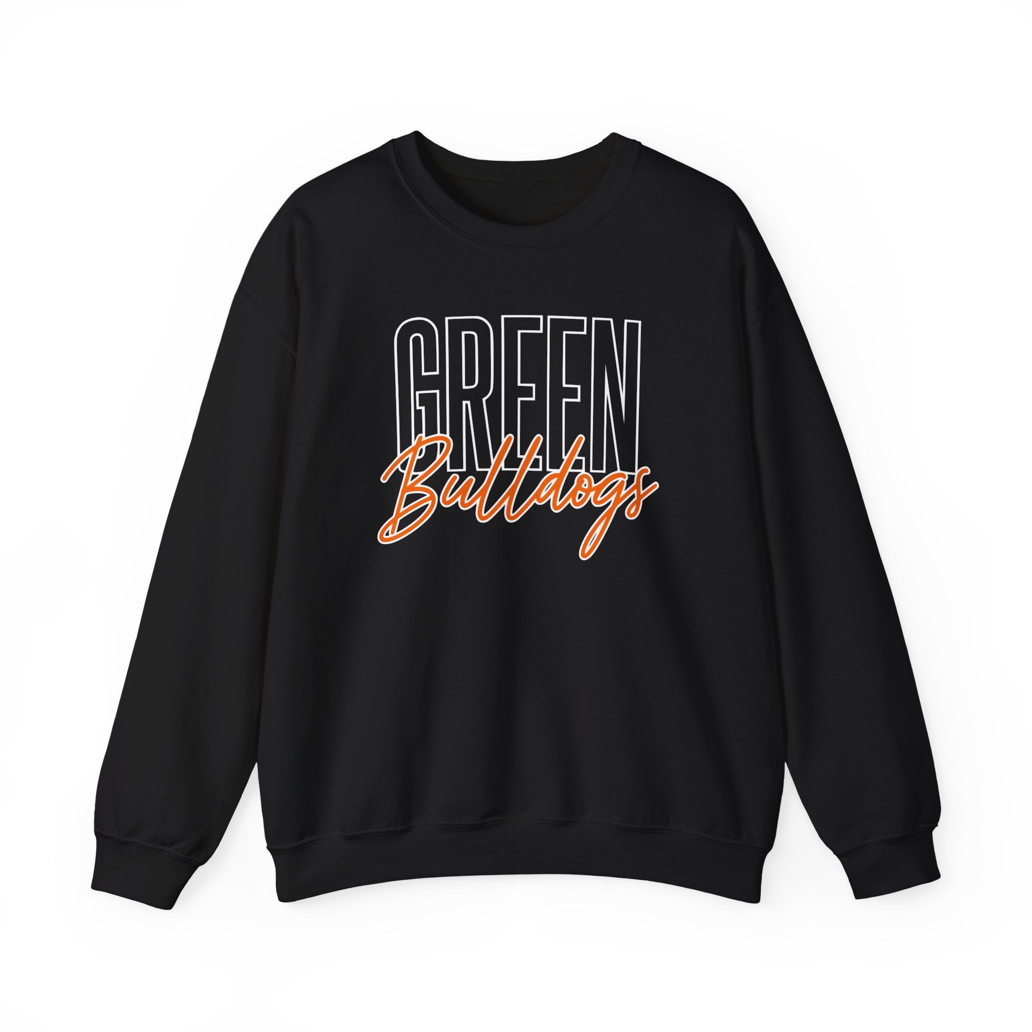 Green Bulldogs Block Script Unisex Crewneck Sweatshirt