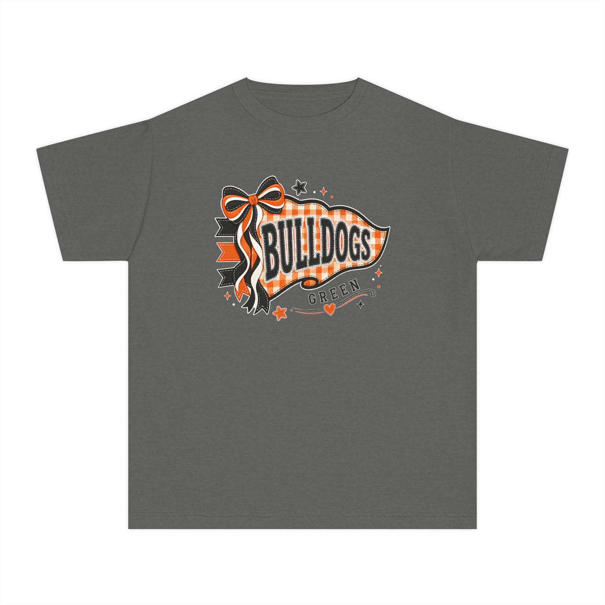 Bulldogs Cheer Mega Phone Bow Youth Tee