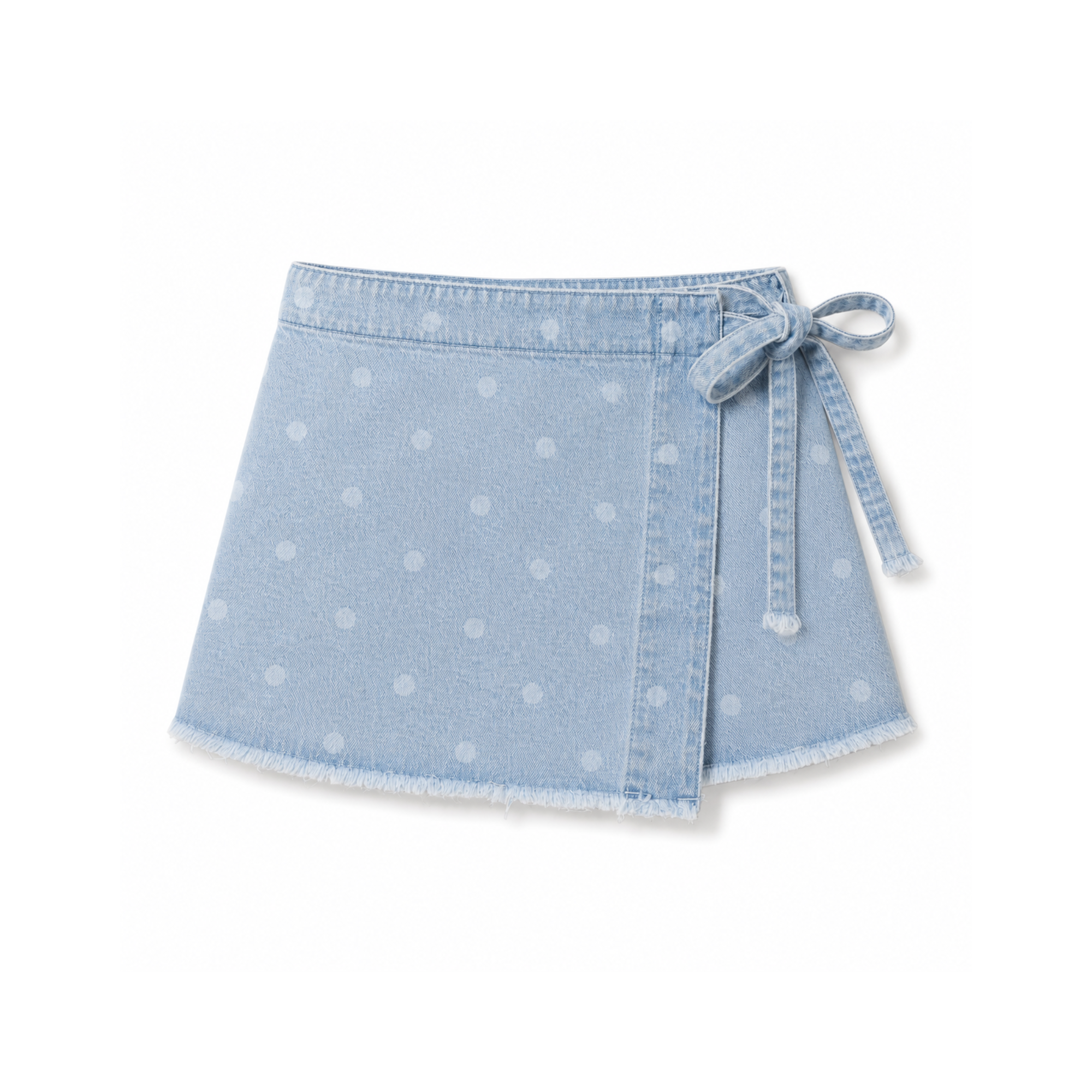 Dotty Denim Wrap Skort