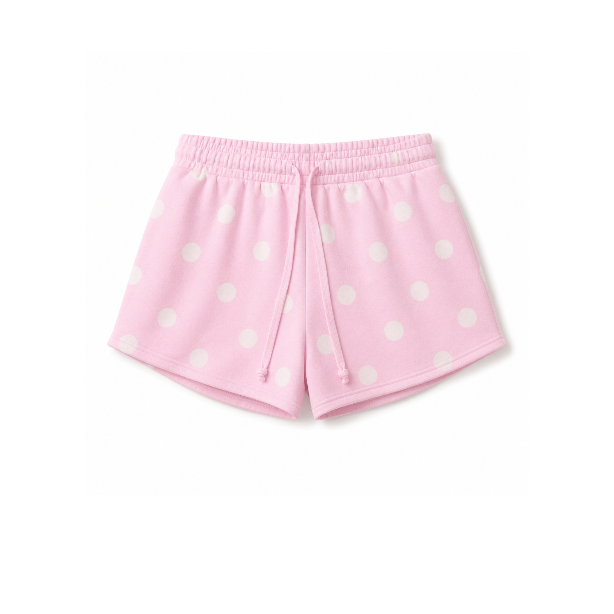 Pink Dot Drawstring Fleece Shorts