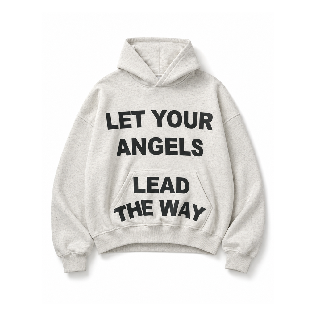 Let Your Angels Lead the Way Oversized Hoodie – Ash Gray