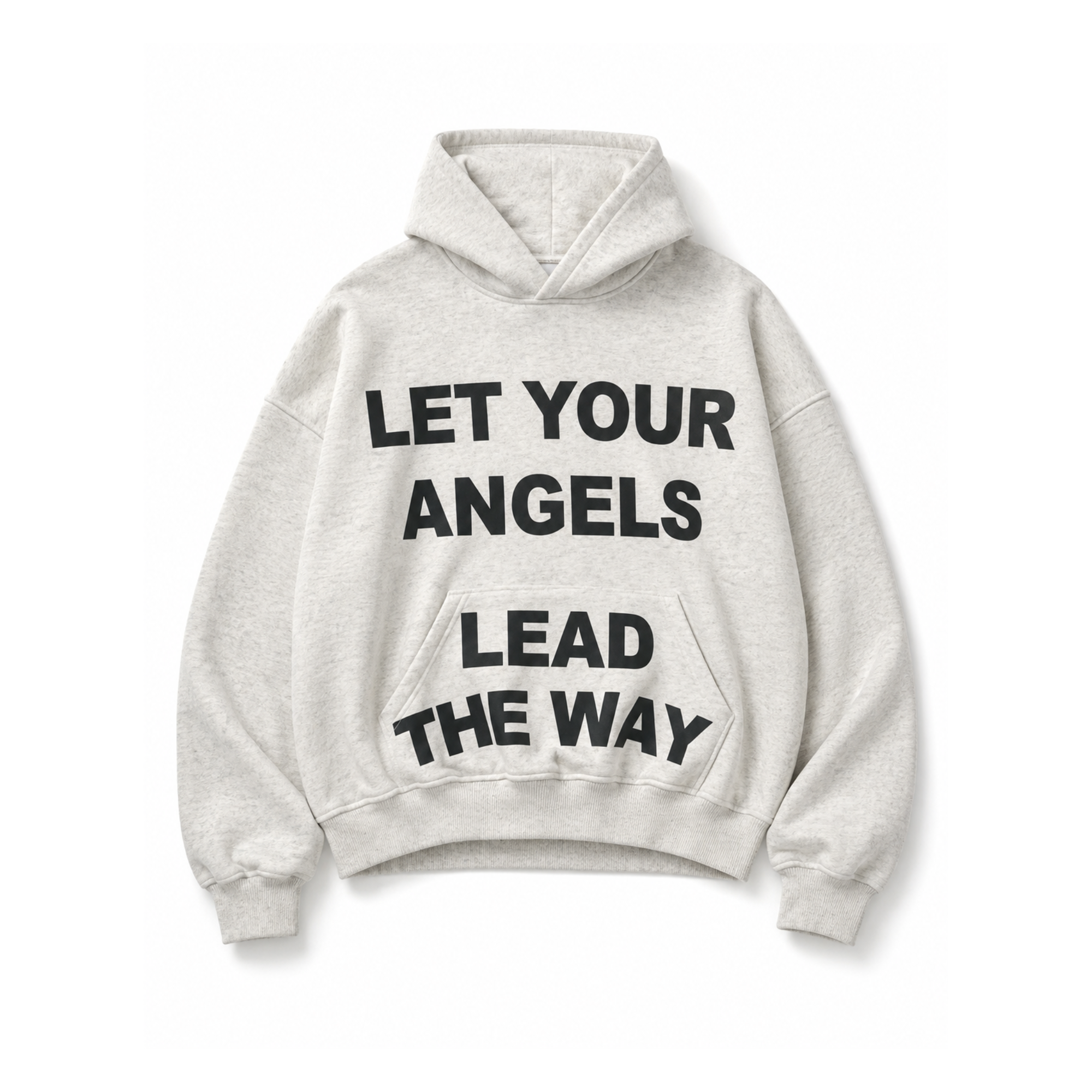 Let Your Angels Lead the Way Oversized Hoodie – Ash Gray