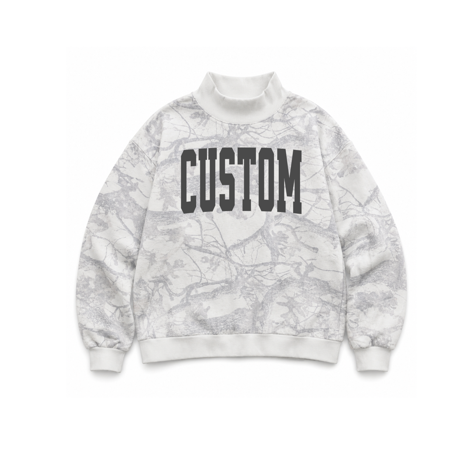 Custom Varsity Camo Mockneck Sweatshirt – Preorder