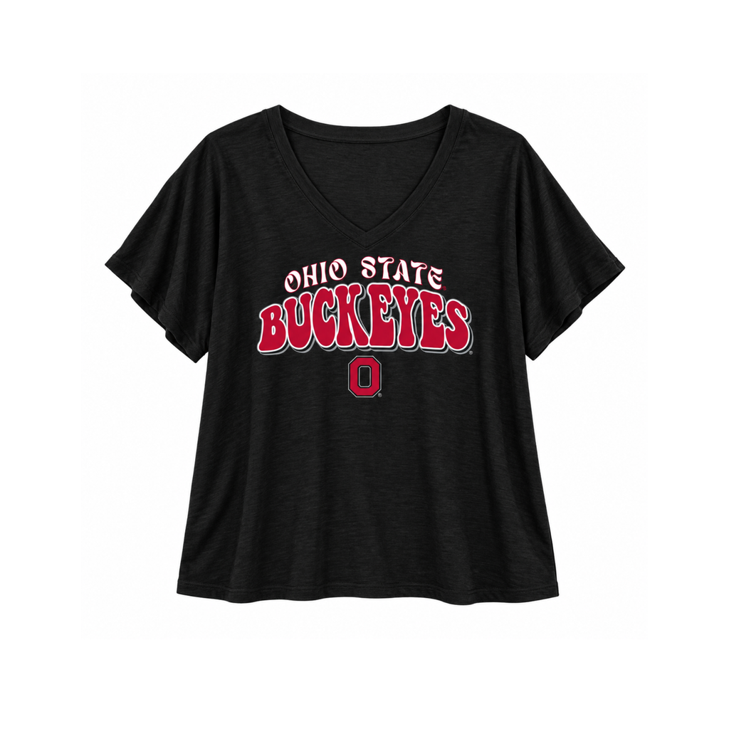 Ohio State Buckeyes Fawn Flutter Sleeve Gameday Tee