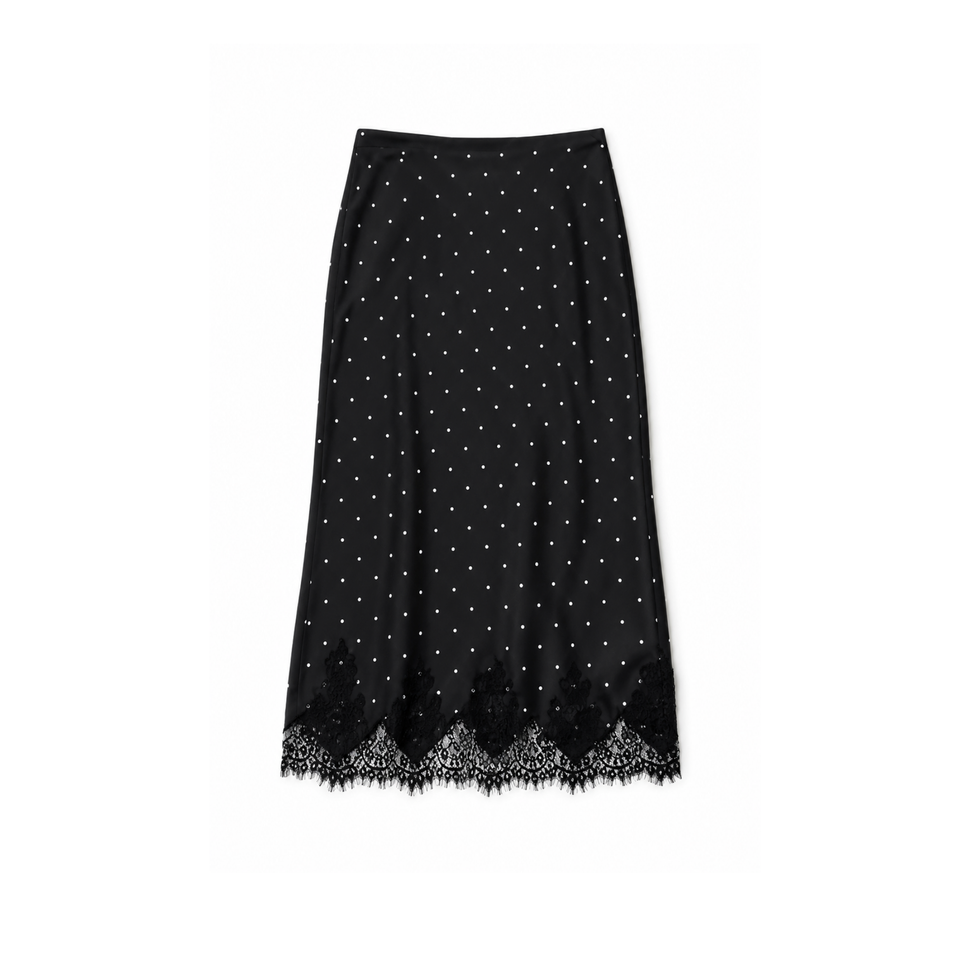 Midnight Dot Lace Midi Skirt