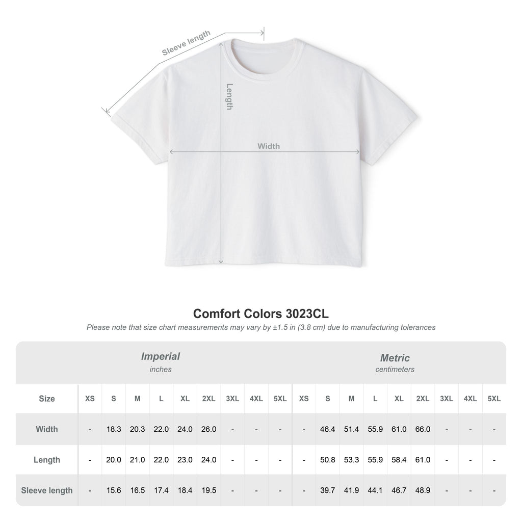 Comfort Colors 3023CL size chart