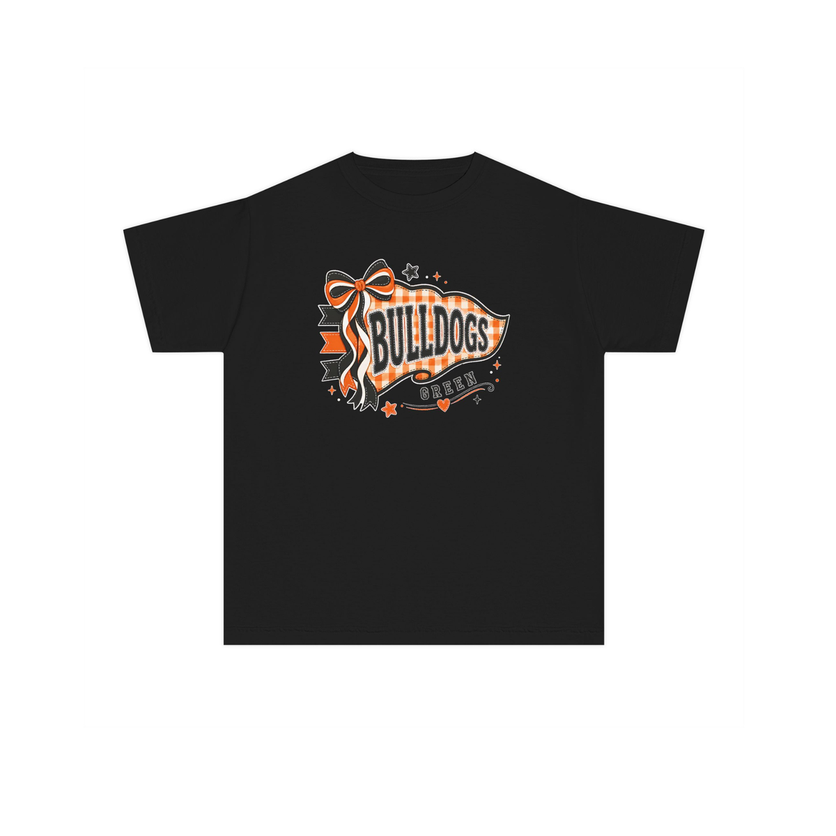 Bulldogs Cheer Mega Phone Bow Youth Tee