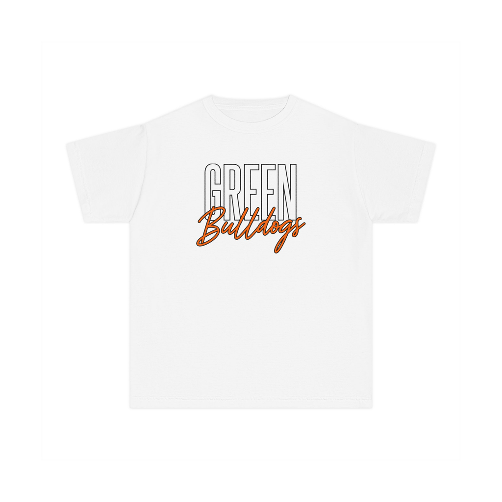 Green Bulldogs Varsity Script Youth Tee