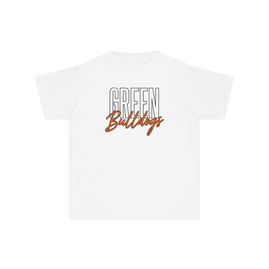 Green Bulldogs Varsity Script Youth Tee