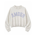 Heather grey Amour oversized mock neck sweatshirt flat lay