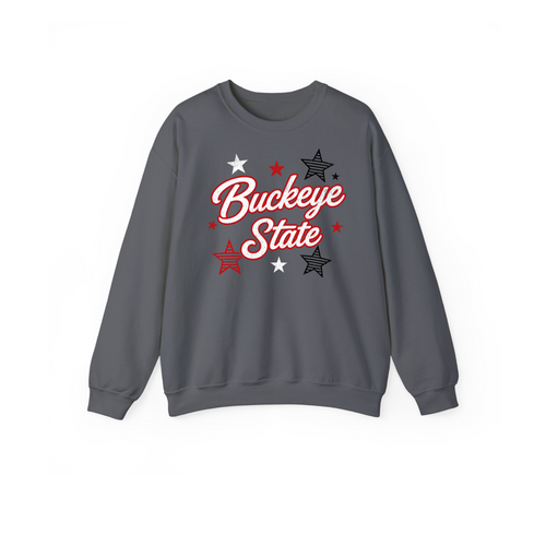 Charcoal Buckeye State stars crewneck sweatshirt