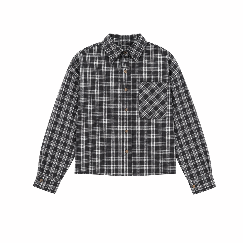 Plaid Button-Up Shirt
