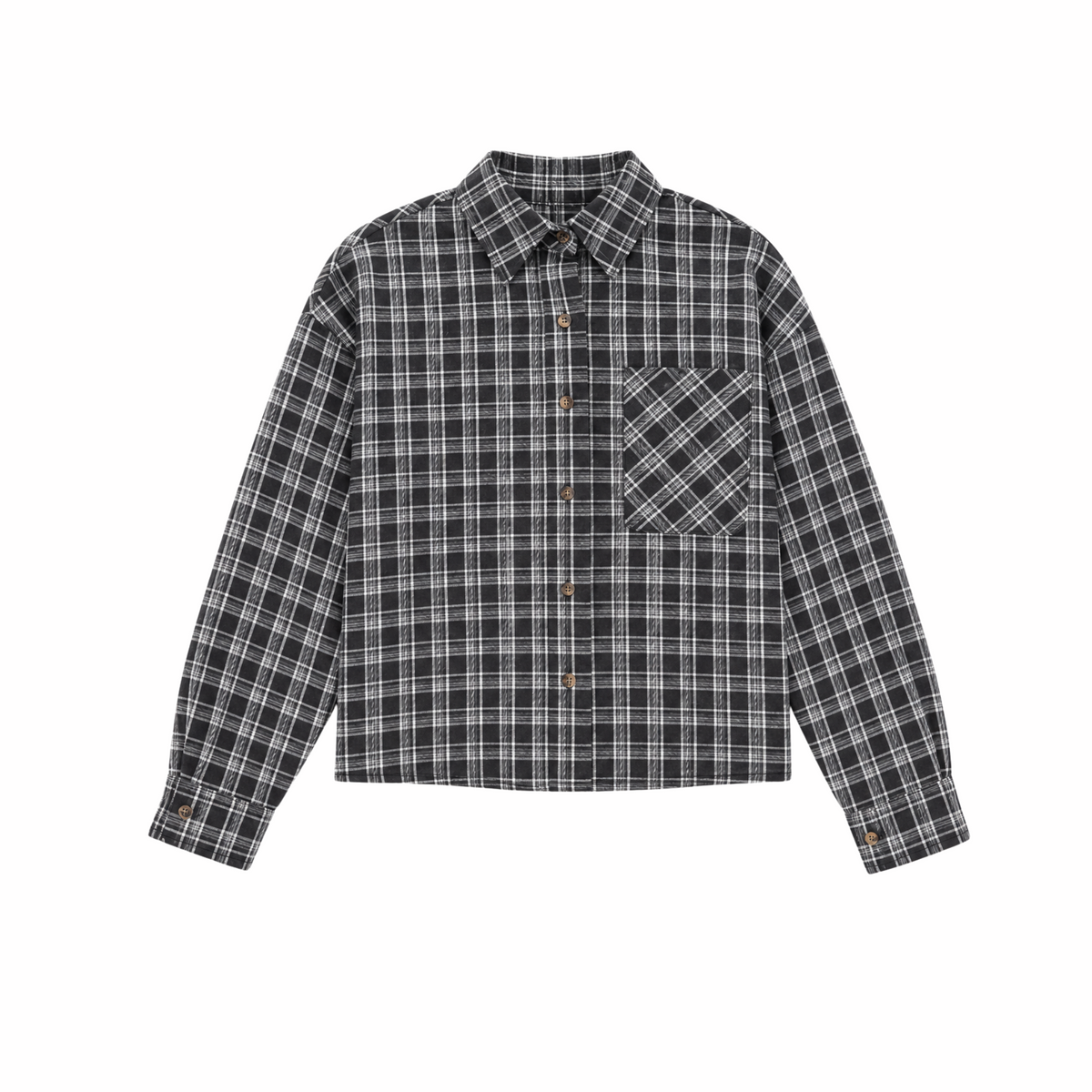 Plaid Button-Up Shirt