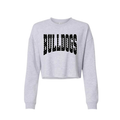 Green Bulldogs polka dot cropped crewneck in heather gray