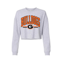 Green Bulldogs vintage varsity cropped crewneck in heather gray