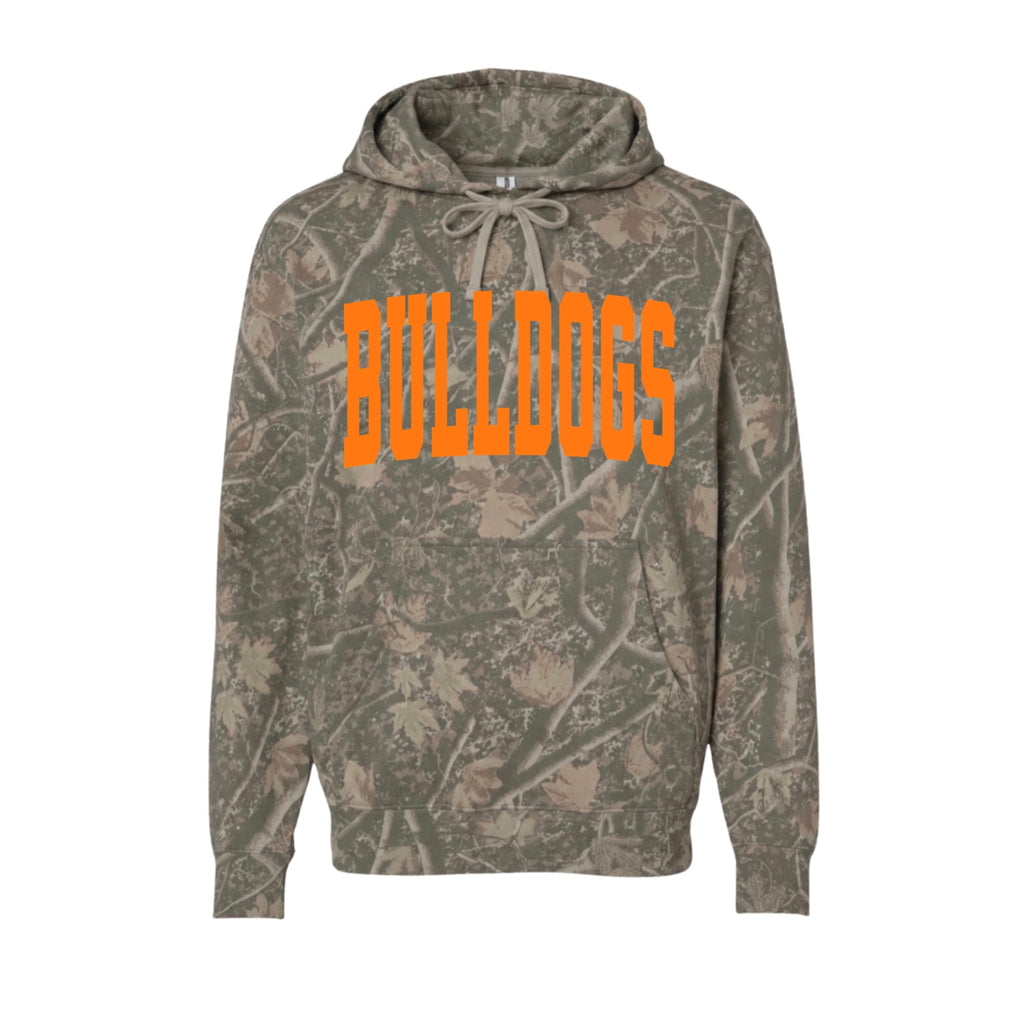 Green Bulldogs camo varsity hoodie