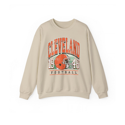 Cleveland retro 1946 football crewneck in sand
