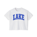 Lake Blue Streaks polka dot boxy tee front