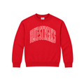 Lake Blue Streaks youth gingham crewneck in red