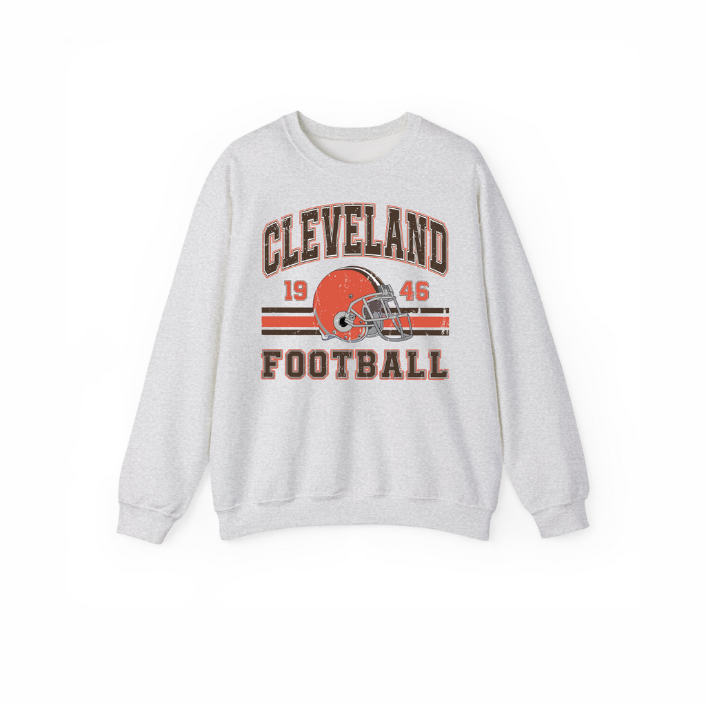 Ash Gray Cleveland vintage helmet football unisex crewneck sweatshirt