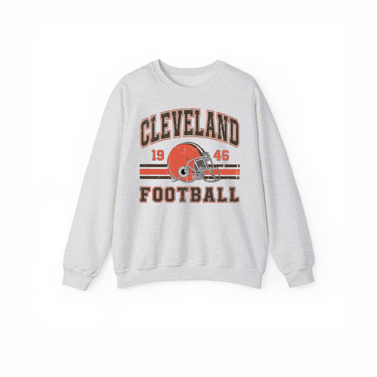 Ash Gray Cleveland vintage helmet football unisex crewneck sweatshirt