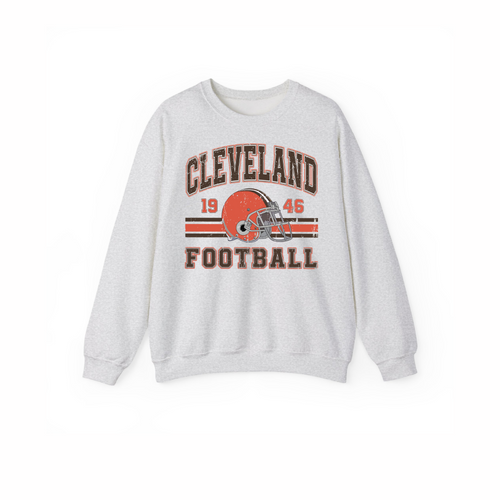 Ash Gray Cleveland vintage helmet football unisex crewneck sweatshirt