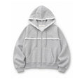Cloud Dot lace-trim zip-up jacket in heather grey flat lay