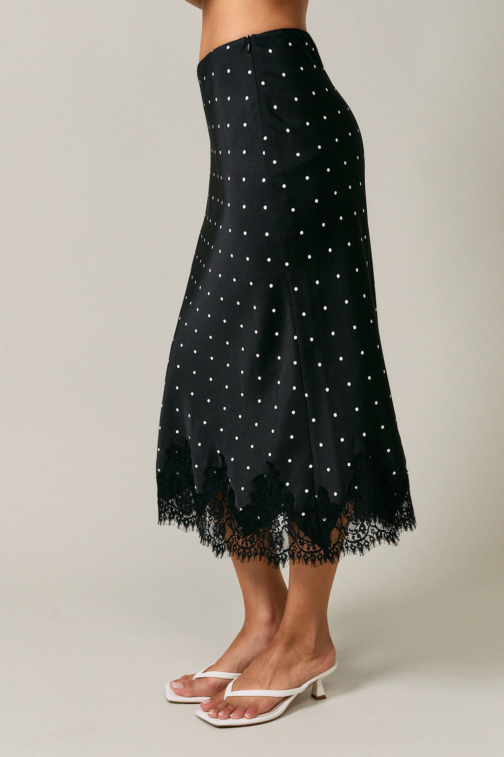 Midnight Dot Lace Midi Skirt